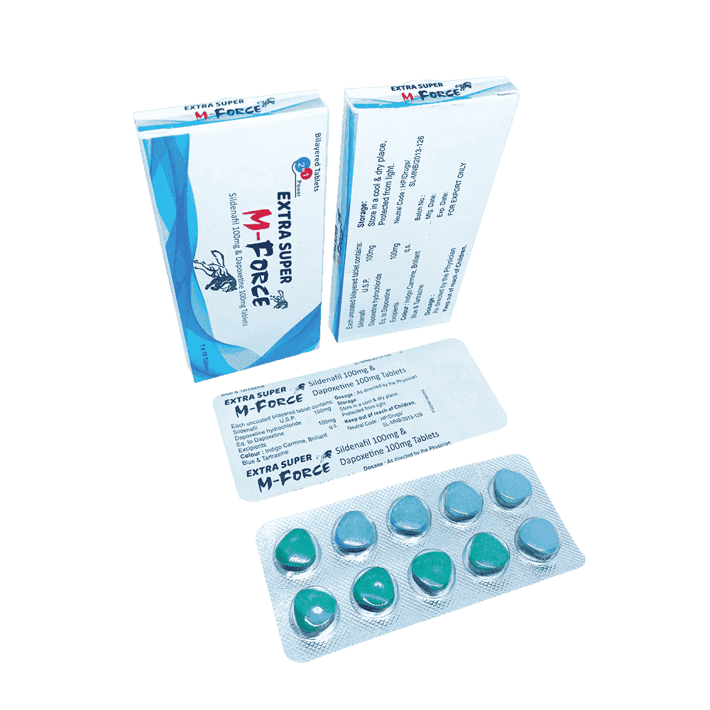 Extra Super M Force (Sildenafil 100(USP) + Dapoxetine 100mg)