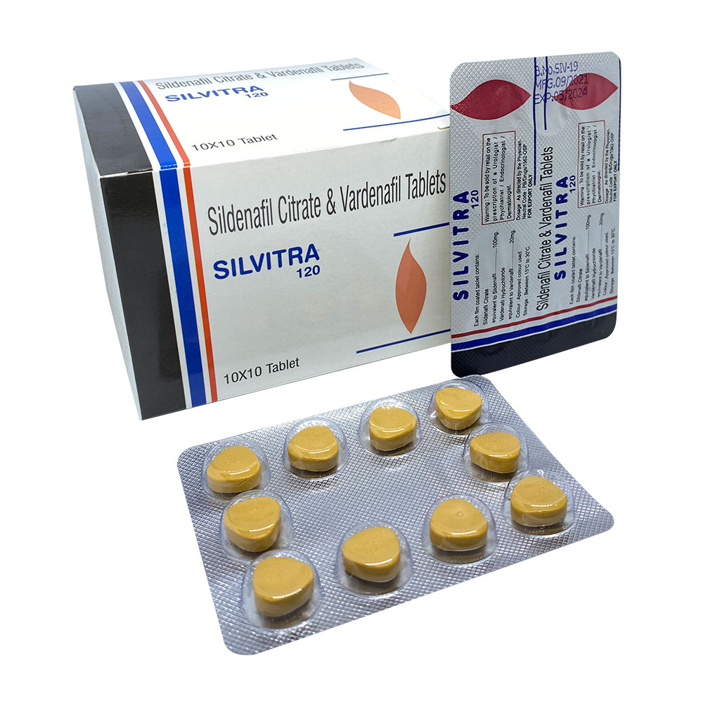 Silvitra 120mg (Sildenafil 100mg + Vardenafil 20mg)